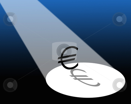 To use this stock image in your creative project, please select the size you need over to the right and click the "Add to Cart" button.
Your downloaded image will come with the Cutcaster watermark removed so don’t worry about the watermark you see on this page. Euro in spotlight stock photo, Illustration showing spotlight falling on Euro symbol. by Ronald Hudson