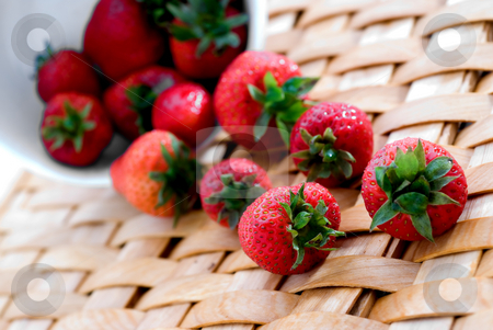 To use this stock image in your creative project, please select the size you need over to the right and click the "Add to Cart" button.
Your downloaded image will come with the Cutcaster watermark removed so don’t worry about the watermark you see on this page. Fresh strawberrys on a woven platter stock photo, Fresh strawberrys on a woven platter spilling from a white bowl by Vince Clements