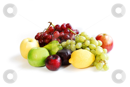 To use this stock image in your creative project, please select the size you need over to the right and click the "Add to Cart" button.
Your downloaded image will come with the Cutcaster watermark removed so don’t worry about the watermark you see on this page. Assorted fruits stock photo, Assorted fruits on white background by Elena Elisseeva