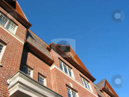 To use this stock image in your creative project, please select the size you need over to the right and click the "Add to Cart" button.
Your downloaded image will come with the Cutcaster watermark removed so don’t worry about the watermark you see on this page. New brick townhomes stock photo, New brick townhomes on the background of bright blue sky by Elena Elisseeva