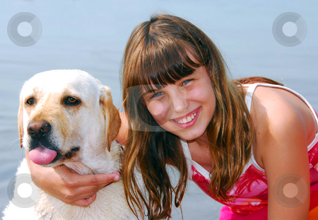 To use this stock image in your creative project, please select the size you need over to the right and click the "Add to Cart" button.
Your downloaded image will come with the Cutcaster watermark removed so don’t worry about the watermark you see on this page. Girl dog portrait stock photo, Portrait of a young girl with a dog by Elena Elisseeva