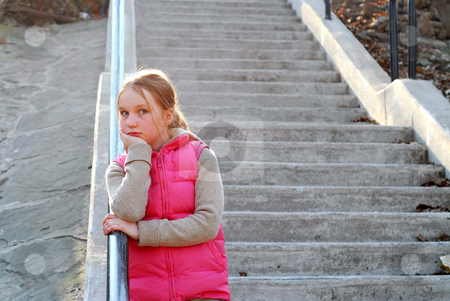 To use this stock image in your creative project, please select the size you need over to the right and click the "Add to Cart" button.
Your downloaded image will come with the Cutcaster watermark removed so don’t worry about the watermark you see on this page. Girl child stairs stock photo, Young girl standing on concrete stairway by Elena Elisseeva