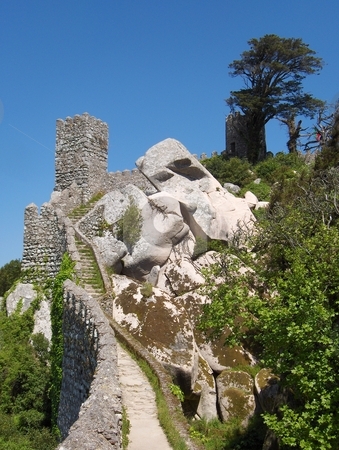 To use this stock image in your creative project, please select the size you need over to the right and click the "Add to Cart" button.
Your downloaded image will come with the Cutcaster watermark removed so don’t worry about the watermark you see on this page. Hilltop Defences stock photo, A castle wall near Sintra, Portugal. by Jessica Tooley