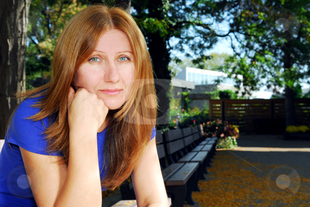 To use this stock image in your creative project, please select the size you need over to the right and click the "Add to Cart" button.
Your downloaded image will come with the Cutcaster watermark removed so don’t worry about the watermark you see on this page. Sad woman stock photo, Mature woman looking sad and tired sitting on a park bench by Elena Elisseeva