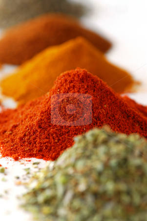 To use this stock image in your creative project, please select the size you need over to the right and click the "Add to Cart" button.
Your downloaded image will come with the Cutcaster watermark removed so don’t worry about the watermark you see on this page. Spices stock photo, Heaps of various ground spices on white background by Elena Elisseeva