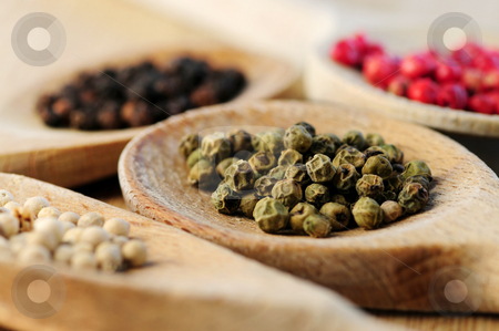 To use this stock image in your creative project, please select the size you need over to the right and click the "Add to Cart" button.
Your downloaded image will come with the Cutcaster watermark removed so don’t worry about the watermark you see on this page. Assorted peppercorns stock photo, Four kinds of peppercorns in wooden cooking spoons, macro by Elena Elisseeva