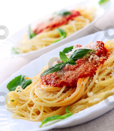 To use this stock image in your creative project, please select the size you need over to the right and click the "Add to Cart" button.
Your downloaded image will come with the Cutcaster watermark removed so don’t worry about the watermark you see on this page. Pasta and tomato sauce stock photo, Pasta with tomato sauce basil and grated parmesan by Elena Elisseeva