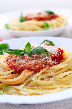 To use this stock image in your creative project, please select the size you need over to the right and click the "Add to Cart" button.
Your downloaded image will come with the Cutcaster watermark removed so don’t worry about the watermark you see on this page. Pasta and tomato sauce stock photo, Pasta with tomato sauce basil and grated parmesan by Elena Elisseeva