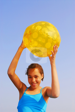 To use this stock image in your creative project, please select the size you need over to the right and click the "Add to Cart" button.
Your downloaded image will come with the Cutcaster watermark removed so don’t worry about the watermark you see on this page. Girl with beach ball stock photo, Pretty young girl holding a yellow beach ball outside by Elena Elisseeva