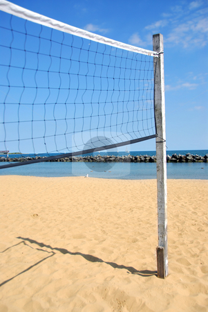 To use this stock image in your creative project, please select the size you need over to the right and click the "Add to Cart" button.
Your downloaded image will come with the Cutcaster watermark removed so don’t worry about the watermark you see on this page. Volleyball net stock photo, Beach volleyball net in perspective on a sandy beach by Elena Elisseeva