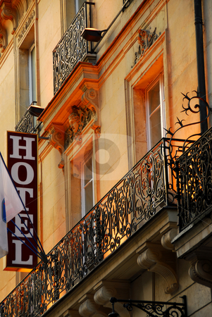 To use this stock image in your creative project, please select the size you need over to the right and click the "Add to Cart" button.
Your downloaded image will come with the Cutcaster watermark removed so don’t worry about the watermark you see on this page. Paris hotel stock photo, Hotel building in Paris France with wrought iron balconies by Elena Elisseeva