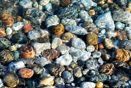 To use this stock image in your creative project, please select the size you need over to the right and click the "Add to Cart" button.
Your downloaded image will come with the Cutcaster watermark removed so don’t worry about the watermark you see on this page. Colorful pebbles stock photo, Colorful rounded pebble in clear water with sun reflections by Elena Elisseeva