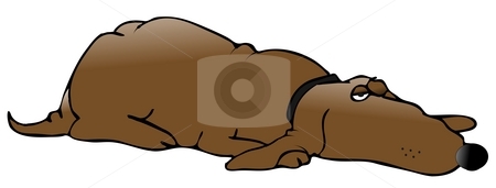 To use this stock image in your creative project, please select the size you need over to the right and click the "Add to Cart" button.
Your downloaded image will come with the Cutcaster watermark removed so don’t worry about the watermark you see on this page. Lazy Dog stock photo, This illustration depicts a lazy dog with one eye partially open. by Dennis Cox