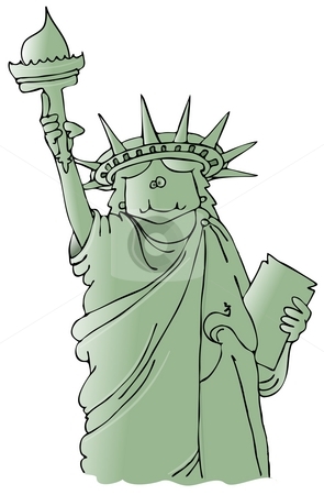 To use this stock image in your creative project, please select the size you need over to the right and click the "Add to Cart" button.
Your downloaded image will come with the Cutcaster watermark removed so don’t worry about the watermark you see on this page. Statue Of Liberty stock photo, This illustration depicts a cartoon Statue of Liberty. by Dennis Cox
