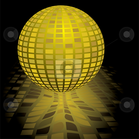 To use this stock image in your creative project, please select the size you need over to the right and click the "Add to Cart" button.
Your downloaded image will come with the Cutcaster watermark removed so don’t worry about the watermark you see on this page. Disco ball gold stock photo, Illustration of a gold disco ball with a reflection in black by Michael Travers