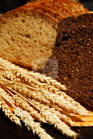 To use this stock image in your creative project, please select the size you need over to the right and click the "Add to Cart" button.
Your downloaded image will come with the Cutcaster watermark removed so don’t worry about the watermark you see on this page. Rye bread stock photo, Two types of rye bread with rye ears by Elena Elisseeva