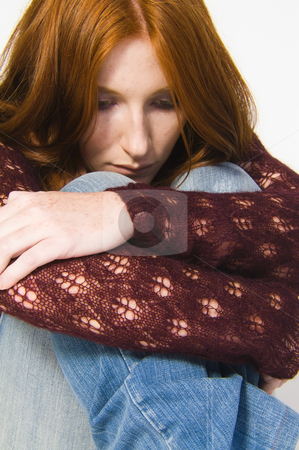 To use this stock image in your creative project, please select the size you need over to the right and click the "Add to Cart" button.
Your downloaded image will come with the Cutcaster watermark removed so don’t worry about the watermark you see on this page. Depressed redhead stock photo, Studio portrait of a natural redhead looking depressed by Frenk and Danielle Kaufmann