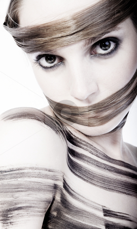 To use this stock image in your creative project, please select the size you need over to the right and click the "Add to Cart" button.
Your downloaded image will come with the Cutcaster watermark removed so don’t worry about the watermark you see on this page. Hairtalk stock photo, Studioportrait of a long haired girl by Frenk and Danielle Kaufmann