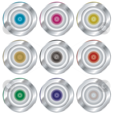 To use this stock image in your creative project, please select the size you need over to the right and click the "Add to Cart" button.
Your downloaded image will come with the Cutcaster watermark removed so don’t worry about the watermark you see on this page. Silver reflect stock photo, Collection of silver buttons with color variations and copy space by Michael Travers