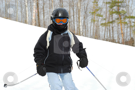 To use this stock image in your creative project, please select the size you need over to the right and click the "Add to Cart" button.
Your downloaded image will come with the Cutcaster watermark removed so don’t worry about the watermark you see on this page. Girl skiing downhill stock photo, Young girl skiing downhill by Elena Elisseeva