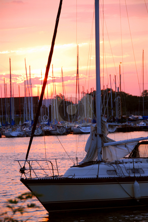 To use this stock image in your creative project, please select the size you need over to the right and click the "Add to Cart" button.
Your downloaded image will come with the Cutcaster watermark removed so don’t worry about the watermark you see on this page. Yacht sunset stock photo, Yacht sailing at beautiful sunset in a harbor by Elena Elisseeva