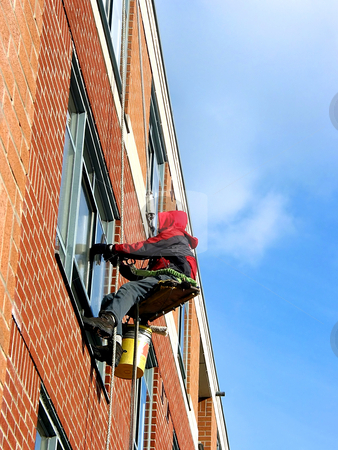 To use this stock image in your creative project, please select the size you need over to the right and click the "Add to Cart" button.
Your downloaded image will come with the Cutcaster watermark removed so don’t worry about the watermark you see on this page. Window washer stock photo, Window washer working on a building wall by Elena Elisseeva