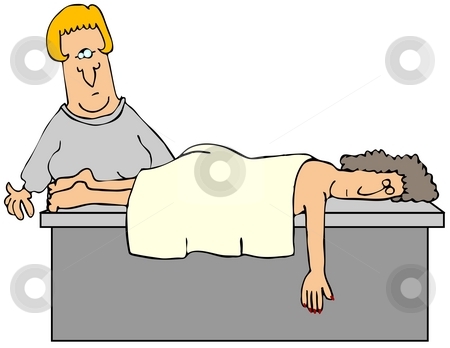 To use this stock image in your creative project, please select the size you need over to the right and click the "Add to Cart" button.
Your downloaded image will come with the Cutcaster watermark removed so don’t worry about the watermark you see on this page. Masseuse stock photo, This illustration depicts a masseuse giving a massage to a woman. by Dennis Cox