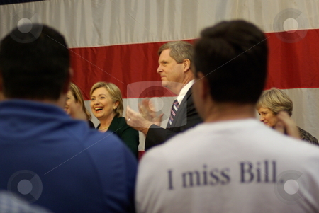 To use this stock image in your creative project, please select the size you need over to the right and click the "Add to Cart" button.
Your downloaded image will come with the Cutcaster watermark removed so don’t worry about the watermark you see on this page. I Love Bill stock photo, Hillary Clinton campaigns in Iowa for the Democratic presidential nomination, but some of the turnout had different thoughts. by Dennis Thomsen