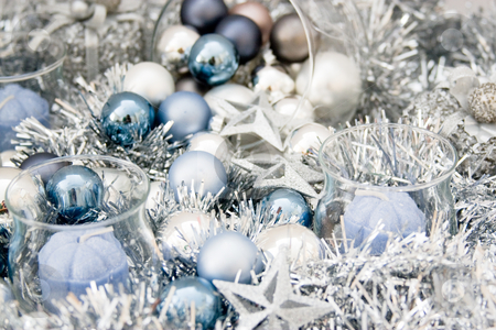 To use this stock image in your creative project, please select the size you need over to the right and click the "Add to Cart" button.
Your downloaded image will come with the Cutcaster watermark removed so don’t worry about the watermark you see on this page. Christmas ornaments stock photo, X-mas ornaments sitting on fake snow by Jose Wilson Araujo