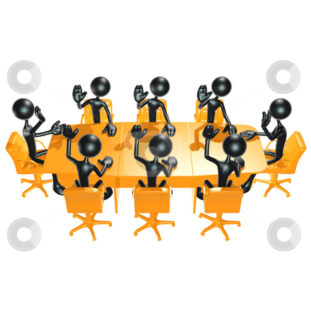 To use this stock image in your creative project, please select the size you need over to the right and click the "Add to Cart" button.
Your downloaded image will come with the Cutcaster watermark removed so don’t worry about the watermark you see on this page. 3D Meeting stock photo, A Concept And Presentation Figure in 3D by LuMaxArt