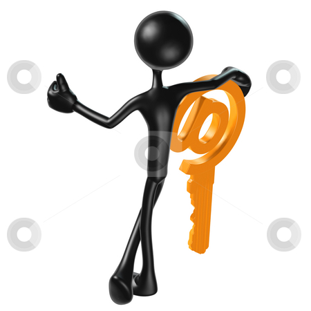 To use this stock image in your creative project, please select the size you need over to the right and click the "Add to Cart" button.
Your downloaded image will come with the Cutcaster watermark removed so don’t worry about the watermark you see on this page. E-Mail Key stock photo, A Concept And Presentation Figure in 3D by LuMaxArt