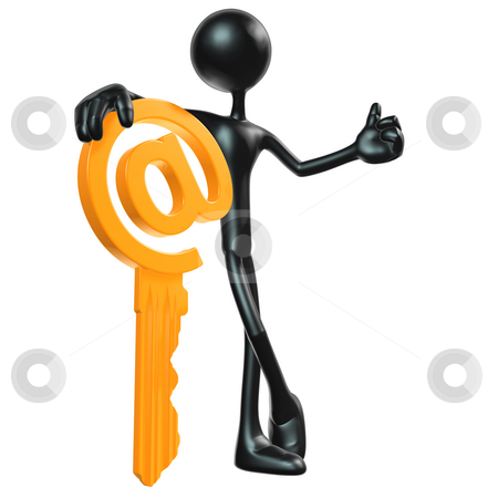 To use this stock image in your creative project, please select the size you need over to the right and click the "Add to Cart" button.
Your downloaded image will come with the Cutcaster watermark removed so don’t worry about the watermark you see on this page. E-Mail Key stock photo, A Concept And Presentation Figure in 3D by LuMaxArt
