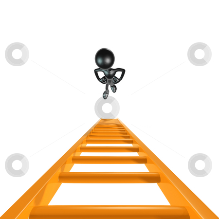 To use this stock image in your creative project, please select the size you need over to the right and click the "Add to Cart" button.
Your downloaded image will come with the Cutcaster watermark removed so don’t worry about the watermark you see on this page. Looking Up Ladder stock photo, A Concept And Presentation Figure in 3D by LuMaxArt