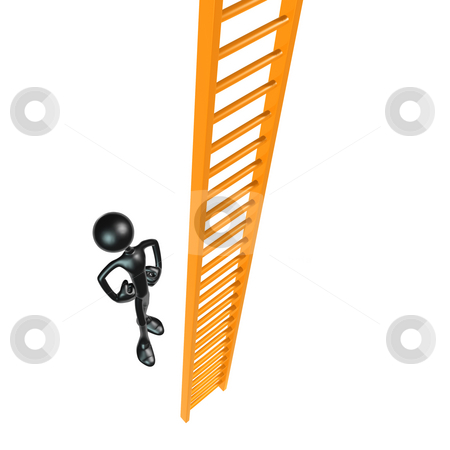 To use this stock image in your creative project, please select the size you need over to the right and click the "Add to Cart" button.
Your downloaded image will come with the Cutcaster watermark removed so don’t worry about the watermark you see on this page. Looking Up Ladder stock photo, A Concept And Presentation Figure in 3D by LuMaxArt