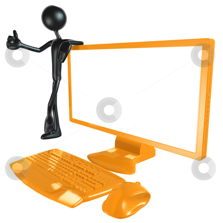 To use this stock image in your creative project, please select the size you need over to the right and click the "Add to Cart" button.
Your downloaded image will come with the Cutcaster watermark removed so don’t worry about the watermark you see on this page. Monitor stock photo, A Concept And Presentation Figure in 3D by LuMaxArt