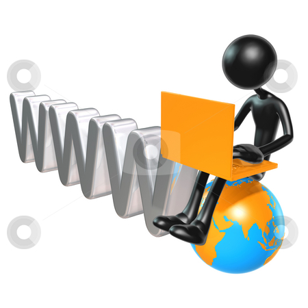 To use this stock image in your creative project, please select the size you need over to the right and click the "Add to Cart" button.
Your downloaded image will come with the Cutcaster watermark removed so don’t worry about the watermark you see on this page. WWW stock photo, A Concept And Presentation Figure in 3D by LuMaxArt