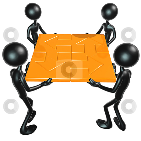 To use this stock image in your creative project, please select the size you need over to the right and click the "Add to Cart" button.
Your downloaded image will come with the Cutcaster watermark removed so don’t worry about the watermark you see on this page. Teamwork Puzzle stock photo, A Concept And Presentation Figure in 3D by LuMaxArt