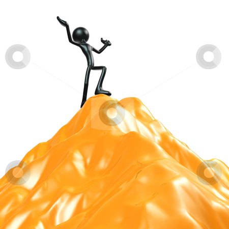 To use this stock image in your creative project, please select the size you need over to the right and click the "Add to Cart" button.
Your downloaded image will come with the Cutcaster watermark removed so don’t worry about the watermark you see on this page. At The Peak stock photo, A Concept And Presentation Figure in 3D by LuMaxArt