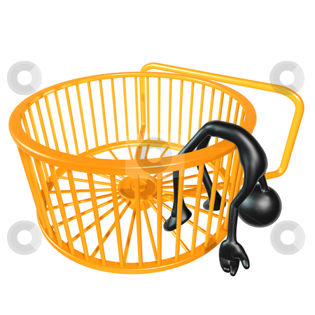 To use this stock image in your creative project, please select the size you need over to the right and click the "Add to Cart" button.
Your downloaded image will come with the Cutcaster watermark removed so don’t worry about the watermark you see on this page. Collapsed Hamster Wheel Runner stock photo, A Concept And Presentation Figure in 3D by LuMaxArt