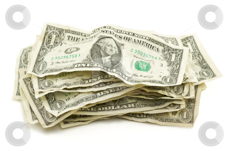To use this stock image in your creative project, please select the size you need over to the right and click the "Add to Cart" button.
Your downloaded image will come with the Cutcaster watermark removed so don’t worry about the watermark you see on this page. Pile of Crumpled Dollar Bills stock photo, Pile of Crumpled Dollar Bills Isolated on a White Background. by Andy Dean