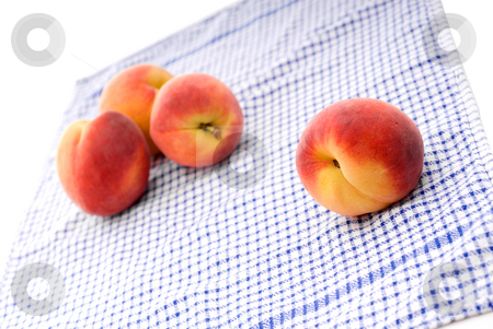 To use this stock image in your creative project, please select the size you need over to the right and click the "Add to Cart" button.
Your downloaded image will come with the Cutcaster watermark removed so don’t worry about the watermark you see on this page. Fresh peaches on a kitchen towel stock photo, Shallow focus fresh peaches on a kitchen towel by Vince Clements