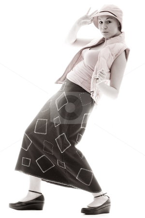 To use this stock image in your creative project, please select the size you need over to the right and click the "Add to Cart" button.
Your downloaded image will come with the Cutcaster watermark removed so don’t worry about the watermark you see on this page. Girl in a new style stock photo, Young goodlooking woman posing in a new style by Frenk and Danielle Kaufmann