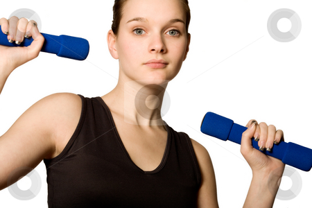To use this stock image in your creative project, please select the size you need over to the right and click the "Add to Cart" button.
Your downloaded image will come with the Cutcaster watermark removed so don’t worry about the watermark you see on this page. Young girl is holding the weights stock photo, Young girl is sporting in the studio on a white background by Frenk and Danielle Kaufmann