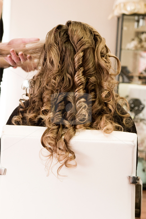To use this stock image in your creative project, please select the size you need over to the right and click the "Add to Cart" button.
Your downloaded image will come with the Cutcaster watermark removed so don’t worry about the watermark you see on this page. Bride at the beauty shop stock photo, Bride being groomed and prepared for her wedding by Frenk and Danielle Kaufmann