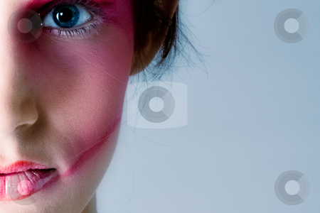 To use this stock image in your creative project, please select the size you need over to the right and click the "Add to Cart" button.
Your downloaded image will come with the Cutcaster watermark removed so don’t worry about the watermark you see on this page. Pretty brunette with extreme make-up stock photo, Close studio portrait of a pretty brunette with special artistic cosmetics by Frenk and Danielle Kaufmann