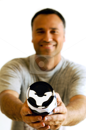 To use this stock image in your creative project, please select the size you need over to the right and click the "Add to Cart" button.
Your downloaded image will come with the Cutcaster watermark removed so don’t worry about the watermark you see on this page. Man holding money-box. Shallow Dof stock photo, Man holding money-box, painted in black and white. Shallow Dof, sharpness is on the moneybox by Claudia Van Dijk