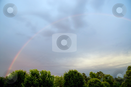 To use this stock image in your creative project, please select the size you need over to the right and click the "Add to Cart" button.
Your downloaded image will come with the Cutcaster watermark removed so don’t worry about the watermark you see on this page. Rainbow stock photo, A colorfull rainbow appearing after a storm. by Robert Byron