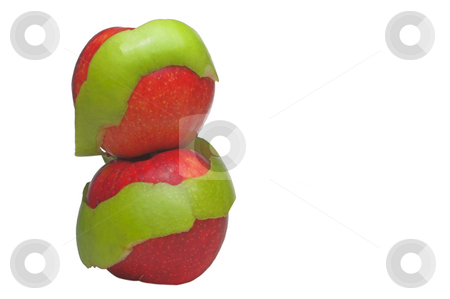 To use this stock image in your creative project, please select the size you need over to the right and click the "Add to Cart" button.
Your downloaded image will come with the Cutcaster watermark removed so don’t worry about the watermark you see on this page. Fresh Apples stock photo, Two red apples wrapped in a Granny Smith apple peel. by Robert Byron