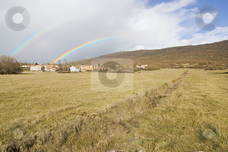 To use this stock image in your creative project, please select the size you need over to the right and click the "Add to Cart" button.
Your downloaded image will come with the Cutcaster watermark removed so don’t worry about the watermark you see on this page. Rainbow stock photo, Image of a colorful rainbow in the sky by Ivan Montero