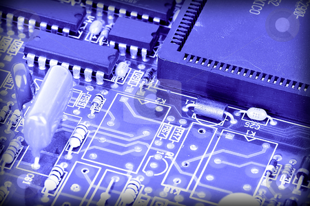 To use this stock image in your creative project, please select the size you need over to the right and click the "Add to Cart" button.
Your downloaded image will come with the Cutcaster watermark removed so don’t worry about the watermark you see on this page. Computer chip stock photo, Image of chips in a circuit of a component of a computer by Ivan Montero